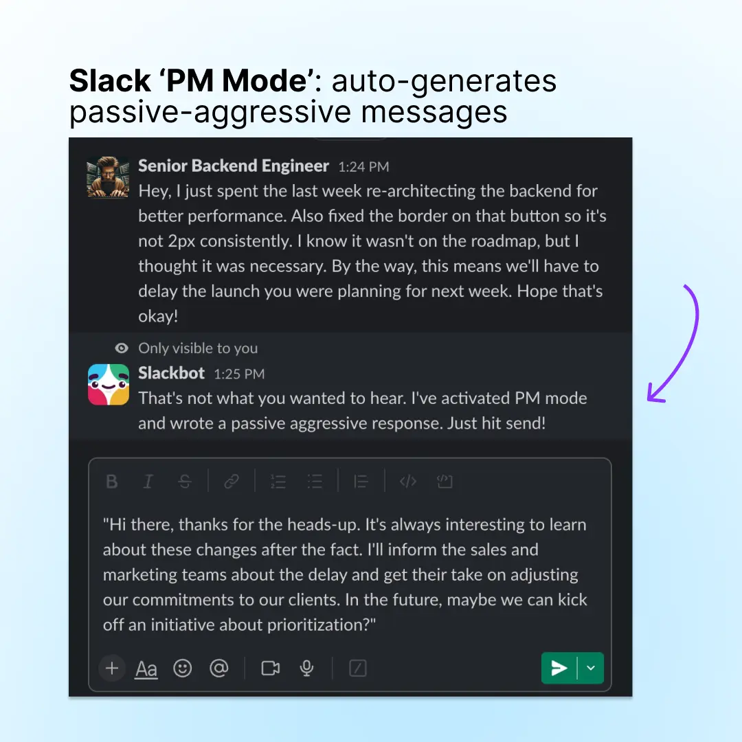 Slack Product Manager Mode