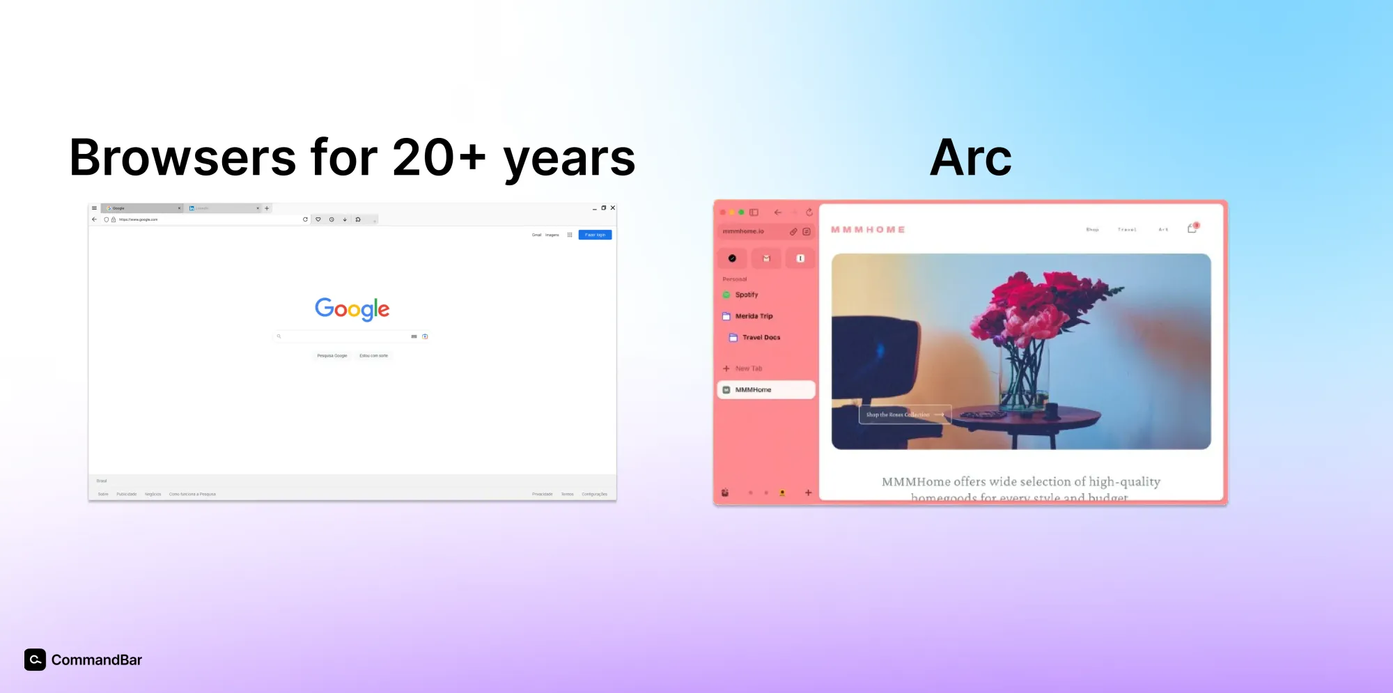 Arc browser inspiration