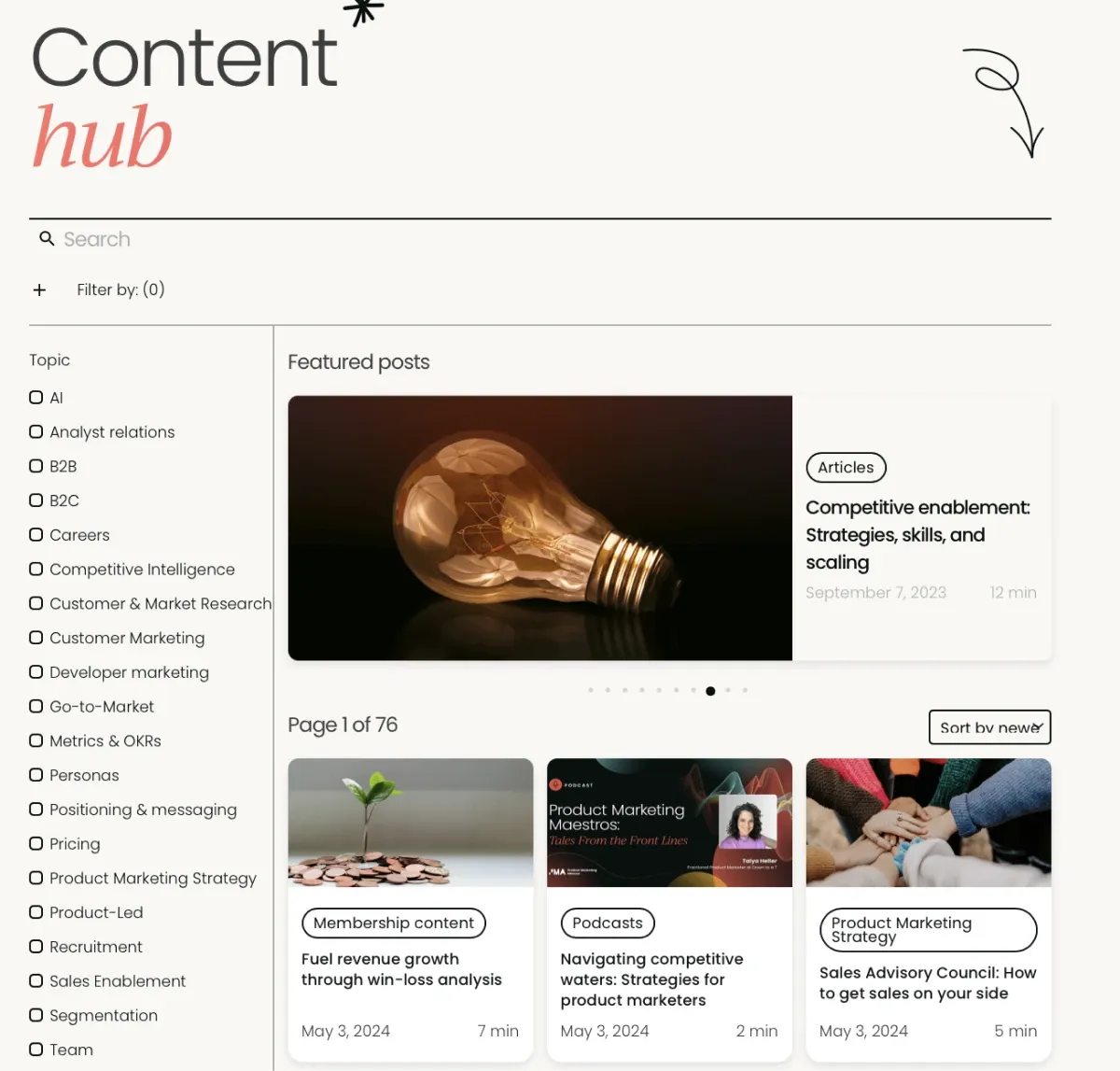 Screenshot of Product Marketing Alliance blog