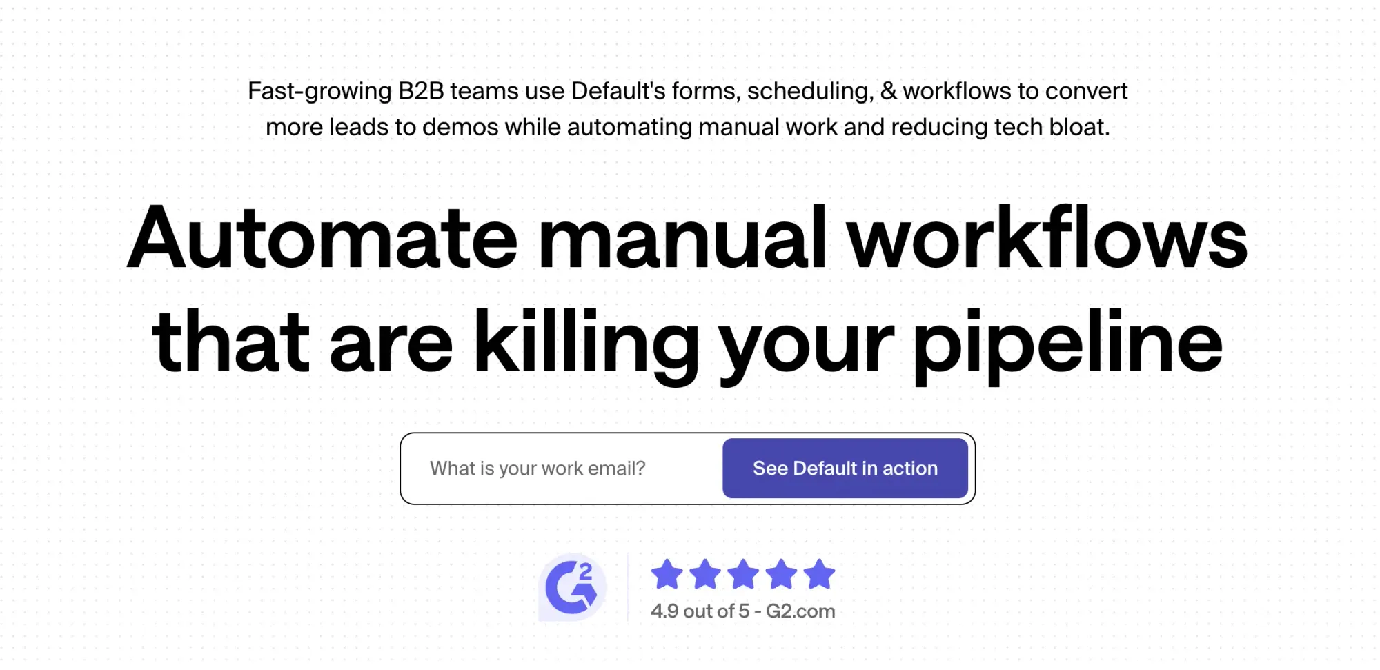 Default.com inbound routing landing page