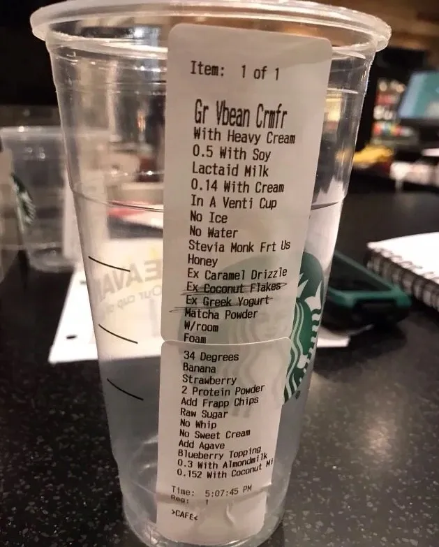 Insane starbucks order