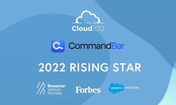 Graphic showing CommandBar on the the 2022 Cloud 100's Rising Star list.